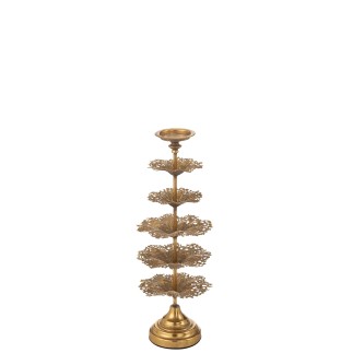 Porte-bougie en métal doré 22*22*62 cm