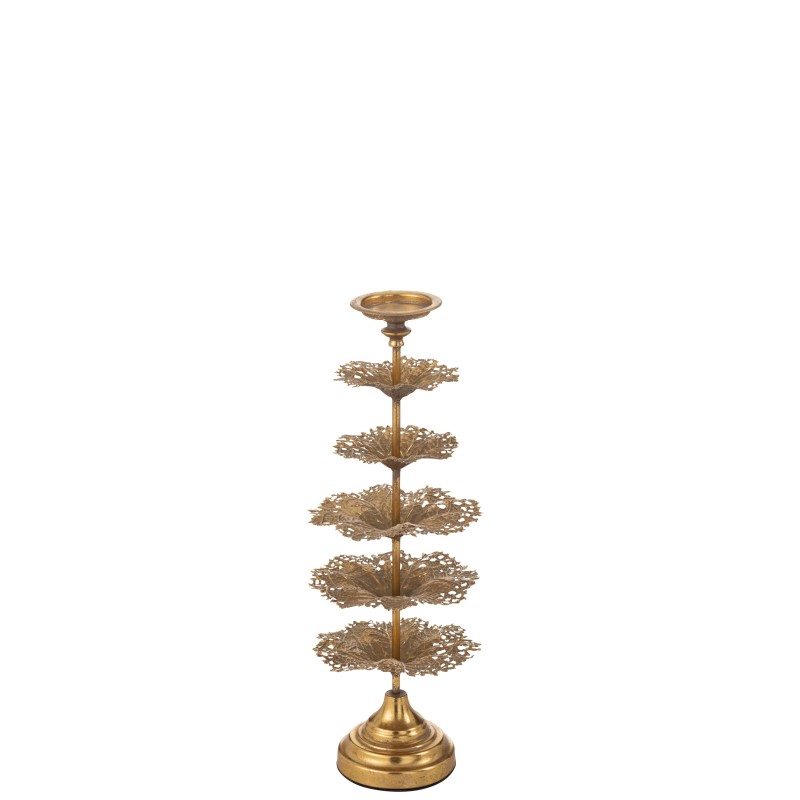 Porte-bougie en métal doré 22*22*62 cm