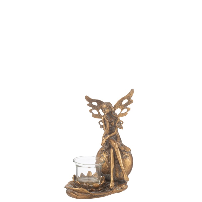Porte-bougie en métal doré 15*11.5*20 cm