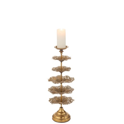 Porte-bougie en métal doré 22*22*62 cm