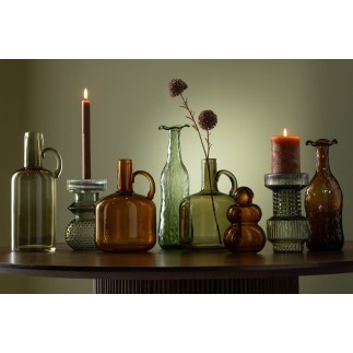 Vase en verre vert 9.5*9.5*33 cm