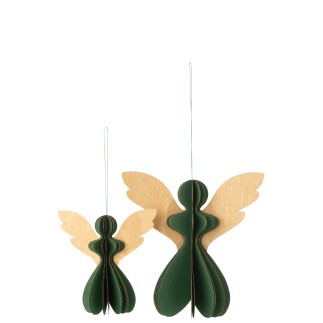 Ange en Papier vert 18*9*18 cm