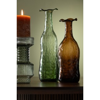 Vase en verre vert 9.5*9.5*33 cm