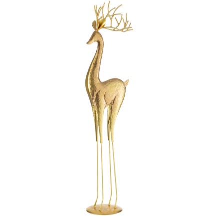 Cerf sur pied en métal doré 22.5*17*92 cm