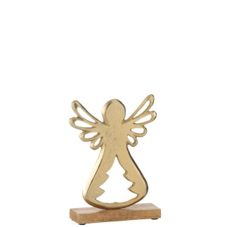 Ángel decorativo de aluminio dorado 16*5*22 cm