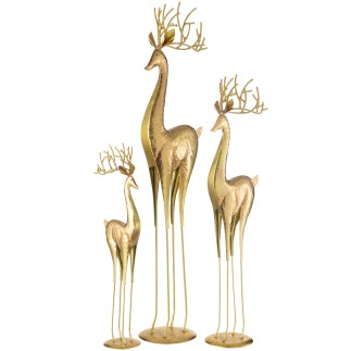Cerf sur pied en métal doré 22.5*17*92 cm