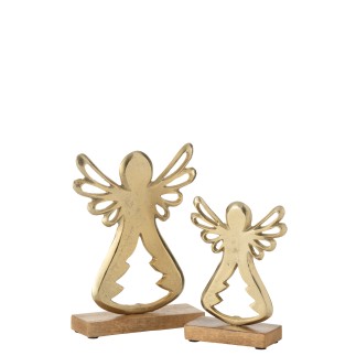 Ángel decorativo de aluminio dorado 16*5*22 cm