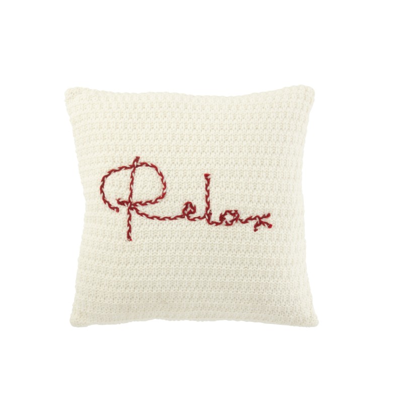 Coussin en polyester blanc 45*45*15 cm