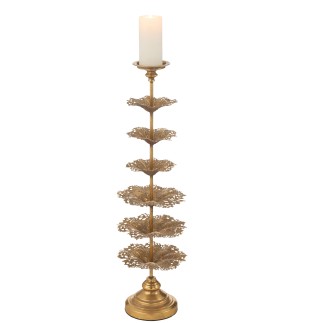 Porte-bougie en métal doré 22.5*22.5*79.5 cm