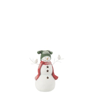Muñeco de nieve decorativo de polirresina multicolor 23.5*14*27.5 cm
