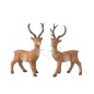 Lot de 2 cerfs debout en céramique marron 18.5*9*28 cm