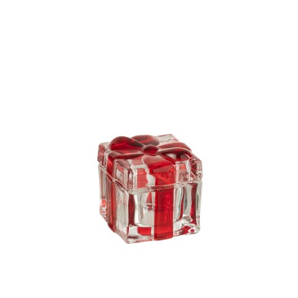 Boite cadeau en verre rouge 5.7*5.7*5.5 cm