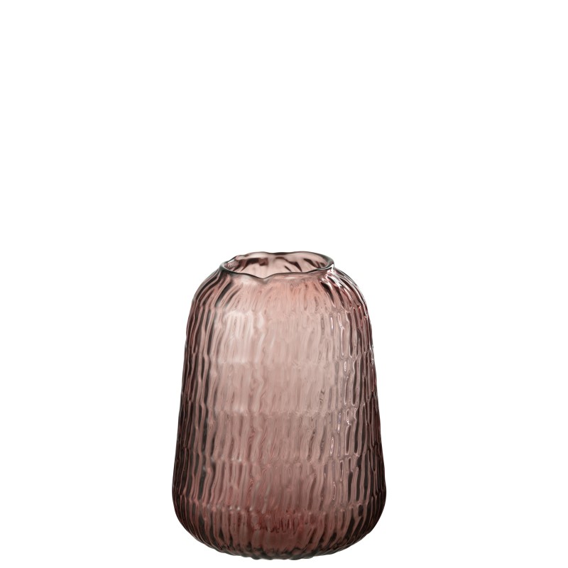 Vase en verre rose 17*17*23 cm