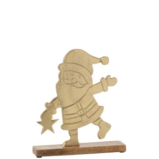 Papá Noel decorativo de aluminio dorado 21*5*26 cm