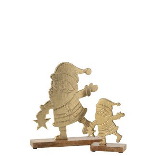 Papá Noel decorativo de aluminio dorado 21*5*26 cm