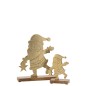 Papá Noel decorativo de aluminio dorado 21*5*26 cm