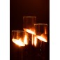 Photophore en verre doré 10*10*30 cm