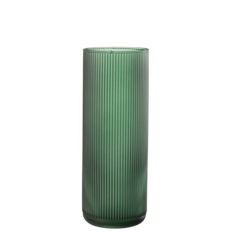 Vase en verre vert 10.5*10.5*28 cm
