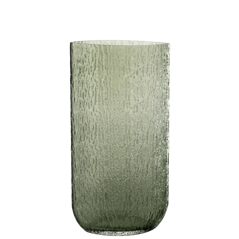 Vase en verre vert 21*12*40 cm