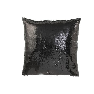 Cuscino quadrato in poliestere nero 45x45x15 cm