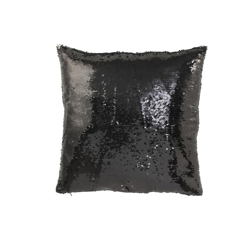 Almofada quadrada em poliéster preto 45x45x15 cm
