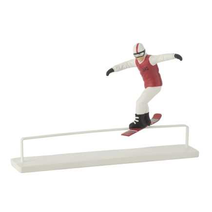 Snowboarder sur obstacle en polyrésine multicouleur 31.5*10*20.5 cm