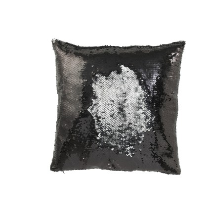 Cuscino quadrato in poliestere nero 45x45x15 cm