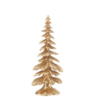 Albero di Natale decorativo in poliresina dorata 14.5*9*36 cm