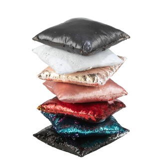Cuscino quadrato in poliestere nero 45x45x15 cm