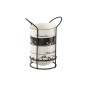 Juego de 4 tazas con soporte de cerámica negra 11.2*11.2*6.2 cm