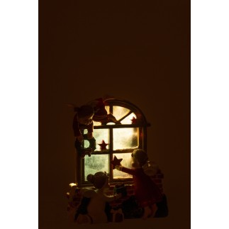 Objeto de decoración navideña con luces LED en poliresina multicolor 17*8*20.5 cm