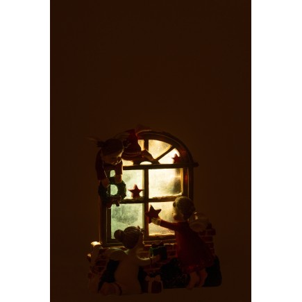 Objet de décoration de Noël à led en polyrésine multicouleur 17*8*20.5 cm