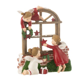 Objet de décoration de Noël à led en polyrésine multicouleur 17*8*20.5 cm