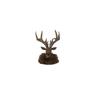 Tête de cerf en polyrésine marron 14*15*16 cm