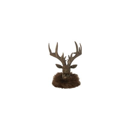 Tête de cerf en polyrésine marron 14*15*16 cm