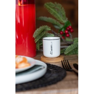 Lot de 4 tasses en céramique noir 5.7*5.7*6.4 cm
