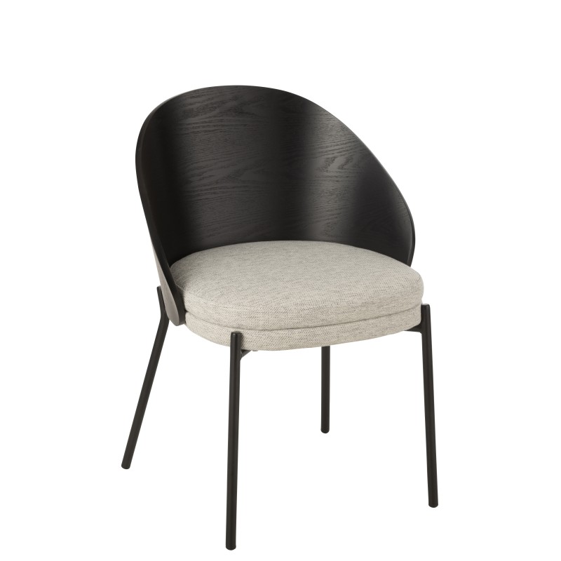 Silla de madera negra 53.5*54.2*74.6 cm