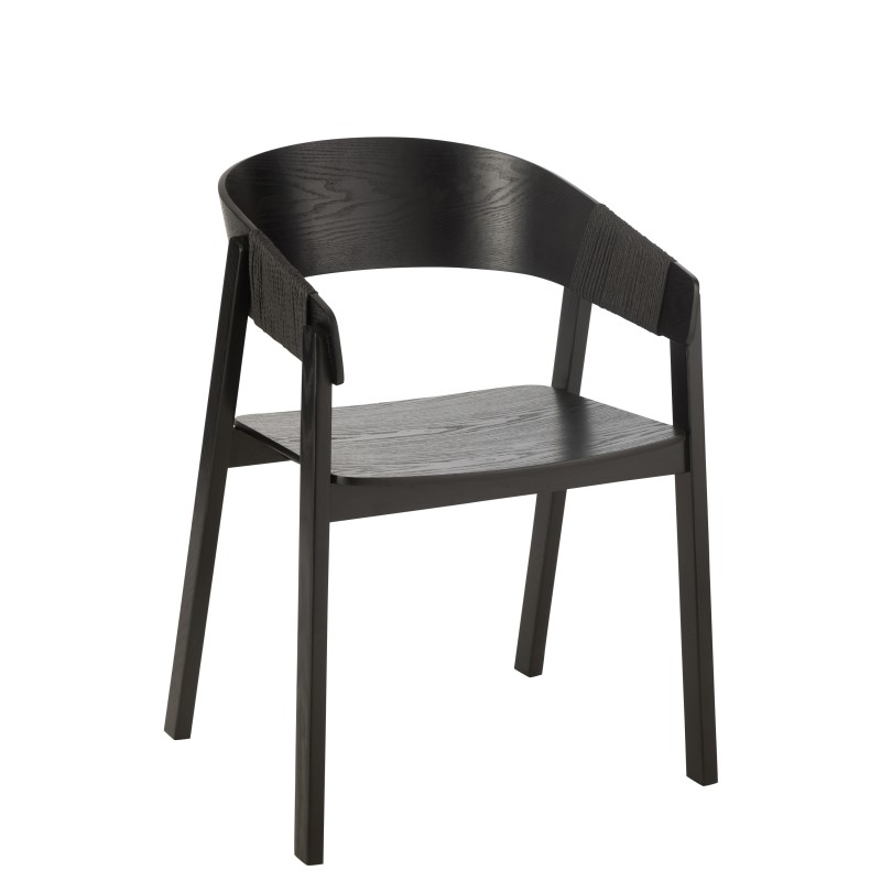 Chaise en bois de frêne noir 57.1*52.8*76.8 cm