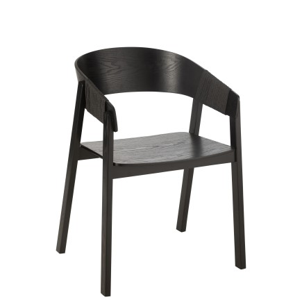 Chaise en bois noir 57.1*52.8*76.8 cm