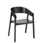 Chaise en bois de frêne noir 57.1*52.8*76.8 cm