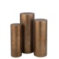 Set de 3 piliers en métal doré 35*35*90 cm