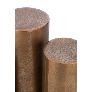 Set de 3 piliers en métal doré 35*35*90 cm