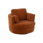 Sillón de madera y textil naranja 109*100*89 cm