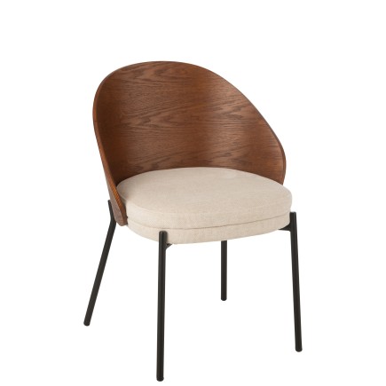 Chaise en bois marron 53.5x54.2x74.6 cm