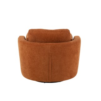 Sillón de madera y textil naranja 109*100*89 cm