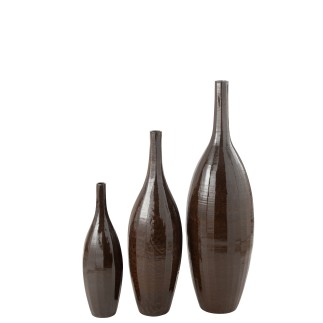 Vase haut en céramique marron 33*33*120 cm