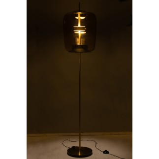 Lanza de vidrio marrón con luz LED 35*35*168 cm.