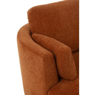 Sillón de madera y textil naranja 109*100*89 cm