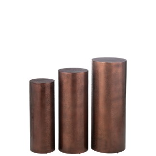 Set de 3 piliers en métal bronze 35*35*90 cm