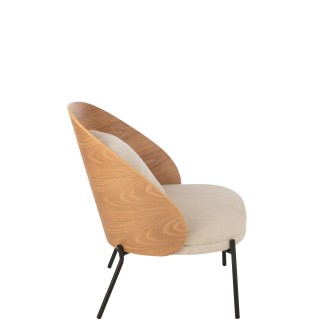 Chaise longue de madera natural 77.4*71.8*81.8 cm